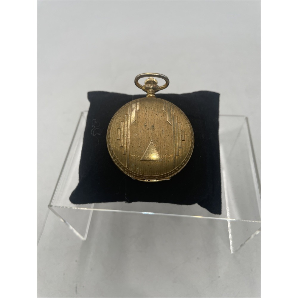 Lucien Piccard Pocket Watch Mens Gold Tone Dufonte Quartz Date+New Battery-RUNS